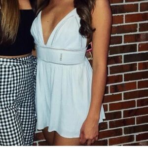 White Sleeveless Mini Dress